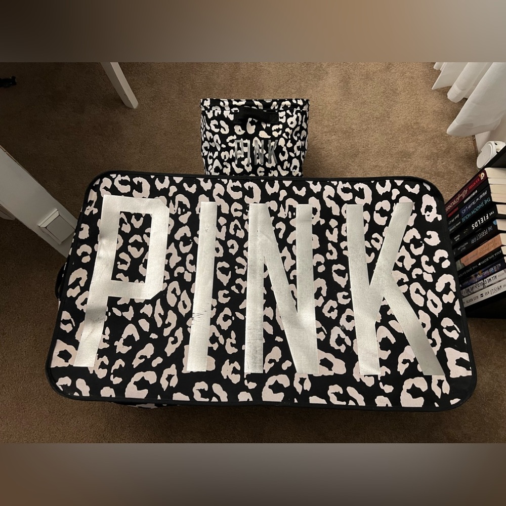 VS PINK Dorm Trunk Black Cheetah Print HTF